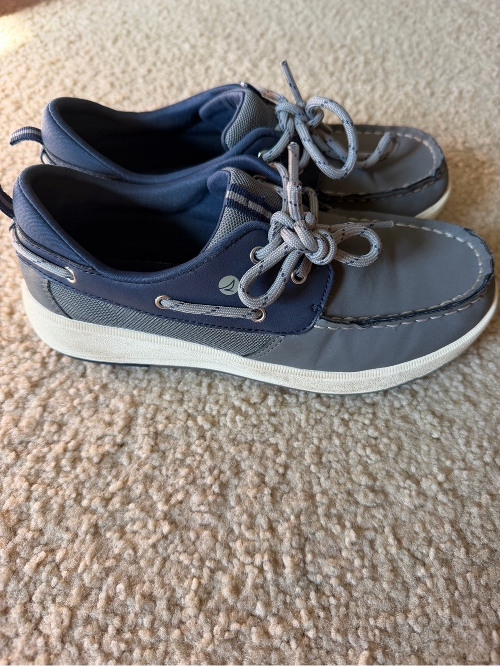 Boy’s Casual Boat Shoes in Navy and Gray